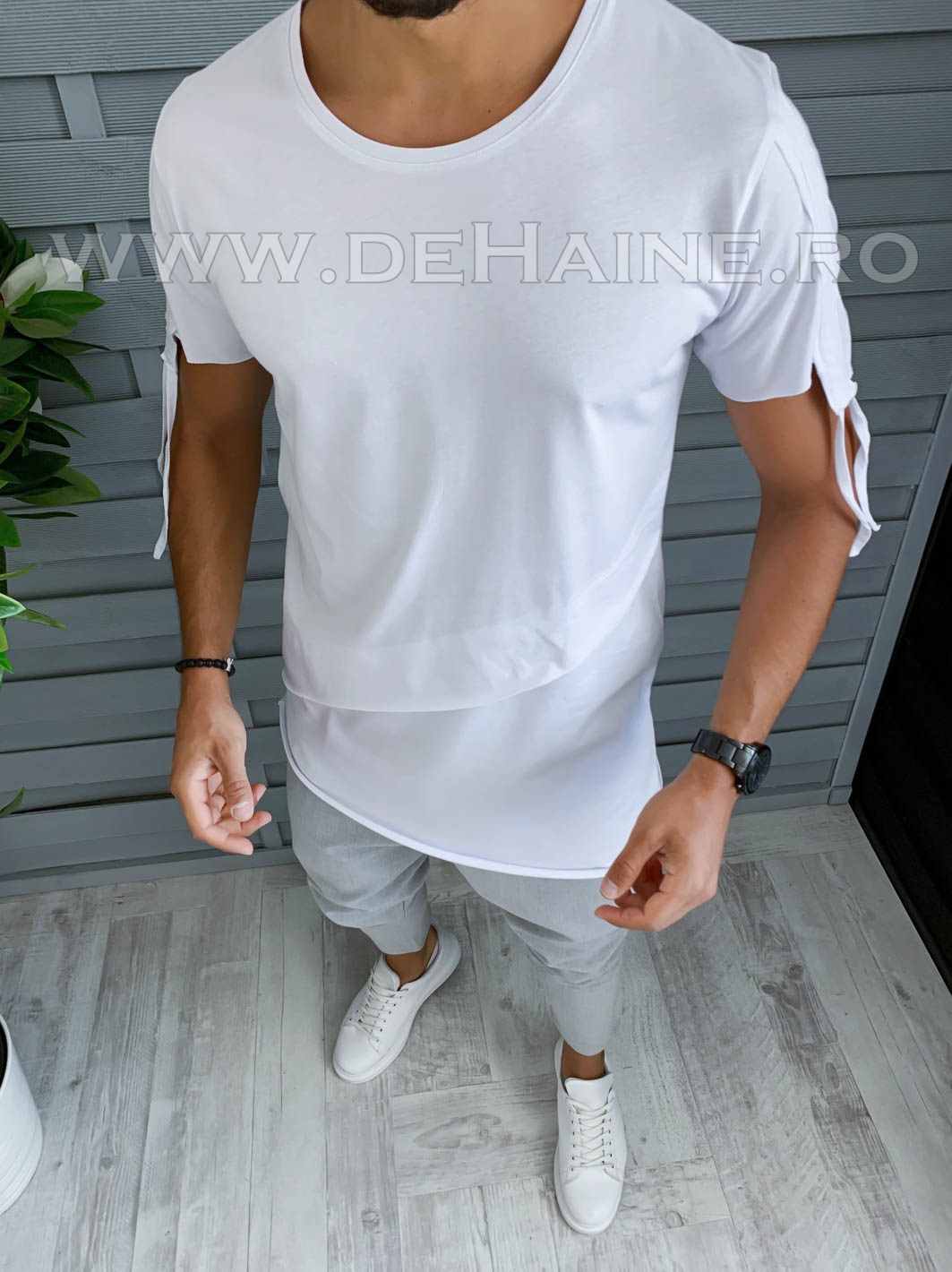 Tricou barbati alb slim fit vagabond b1952 p17-1*